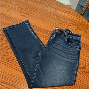 KanCan Delores Mid Rise‎ Slim Straight Leg denim Jeans Size 7/27 Dark Blue